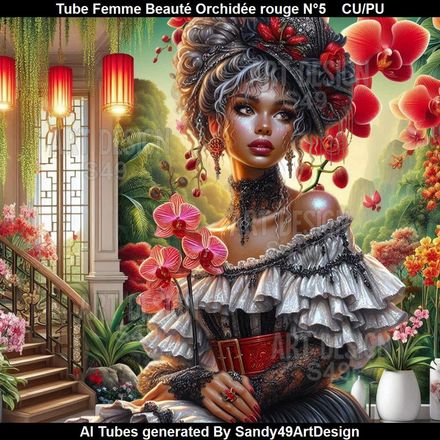 Tube Femme Beauté Orchidée rouge N°5