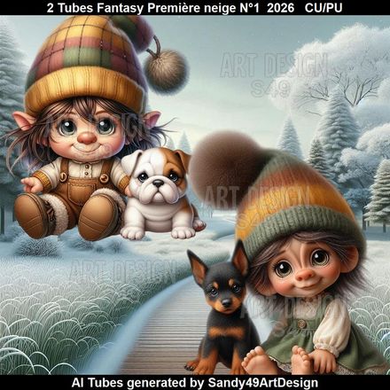 2 Tubes Fantasy Première neige N°1  2026