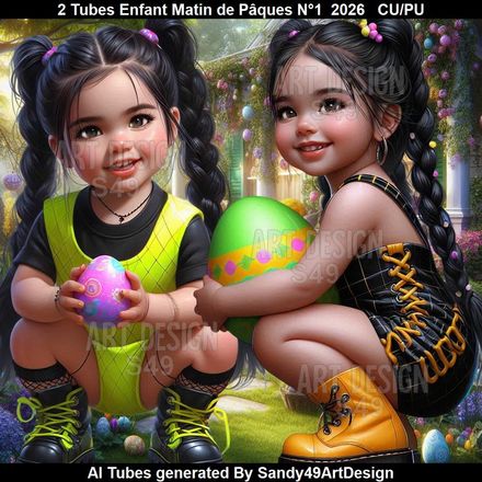 2 Tubes Enfant Matin de Pâques N°1  2026
