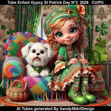 Tube Enfant Gypsy Saint Patrick Day N°3  2026