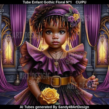 Tube Enfant Gothic Floral N°1