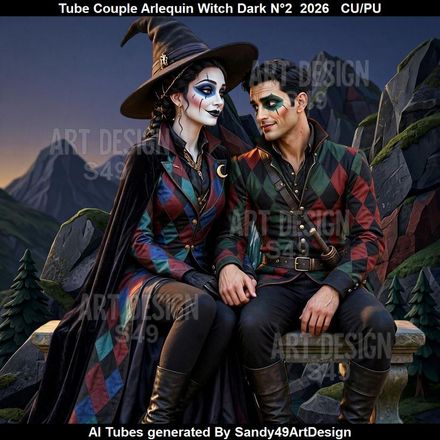 Tube Couple Arlequin Witch Dark N°2  2026