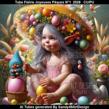 Tube Féérie Joyeuses Pâques N°1  2026
