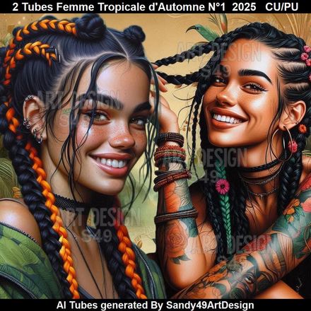 2 Tubes Femme Plage Tropicale d&#x27;Automne N°1   2025