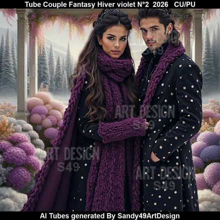 Tube Couple Fantasy Hiver violet N°2  2026