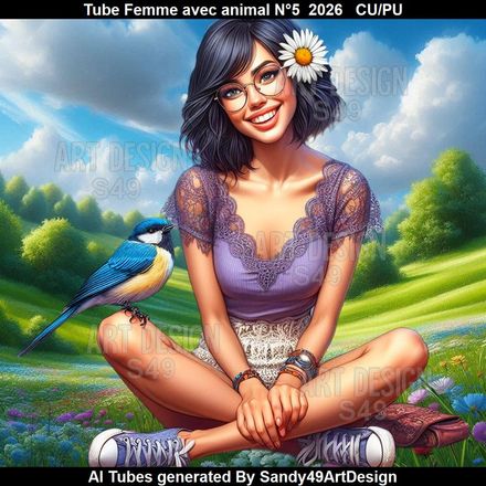 Tube Femme avec animal N°5  2026