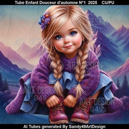 Tube Enfant Douceur d&#x27;automne N°1   2025