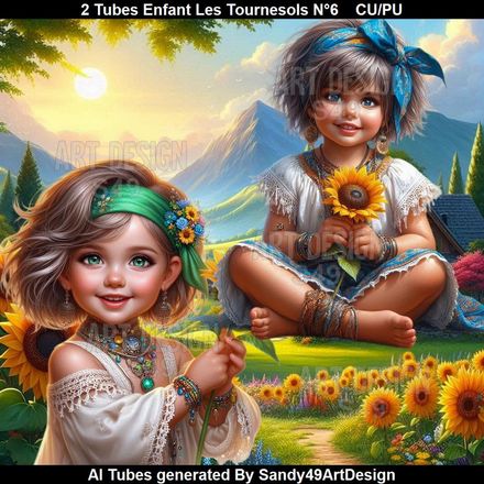 2 Tubes Enfant Les Tournesols N°6