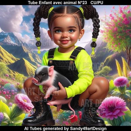 Tube Enfant avec animal N°23