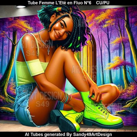 Tube Femme L&#x27;Eté en Fluo N°6