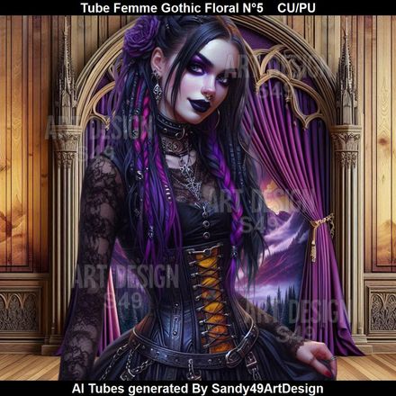 Tube Femme Gothic Floral N°5