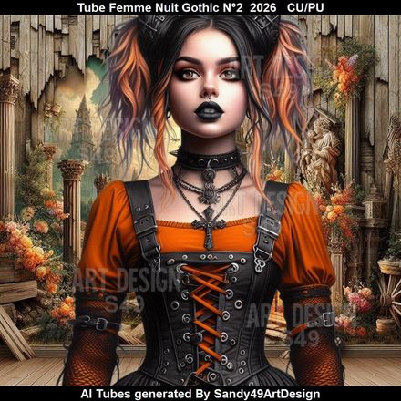 Tube Femme Nuit Gothic N°2  2026