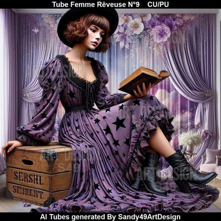 Tube Femme Rêveuse N°9