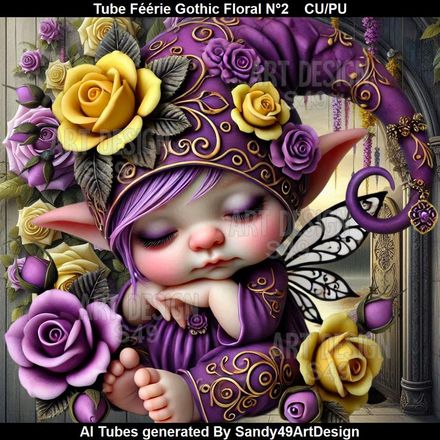 Tube Féérie Gothic Floral N°2