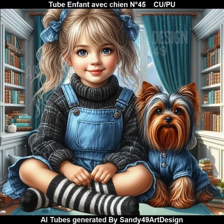 Tube Enfant avec chien N°45