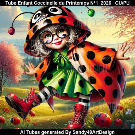 Tube Enfant Coccinelle du Printemps N°1  2026