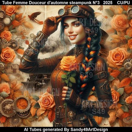 Tube Femme Douceur d&#x27;automne steampunk N°3   2025