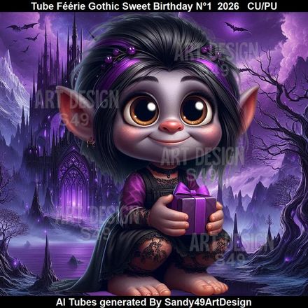 Tube Féérie Gothic Sweet Birthday N°1  2026