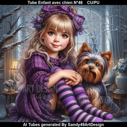 Tube Enfant avec chien N°46