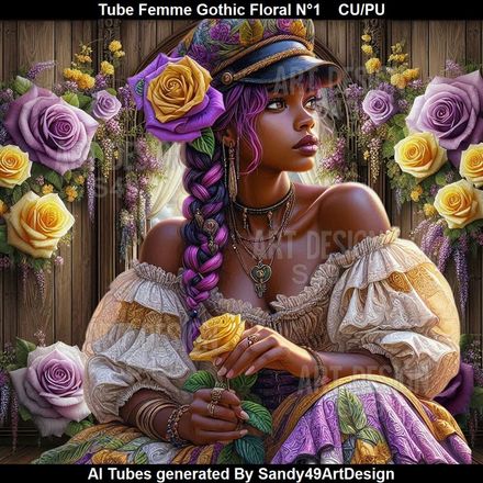 Tube Femme Gothic Floral N°1