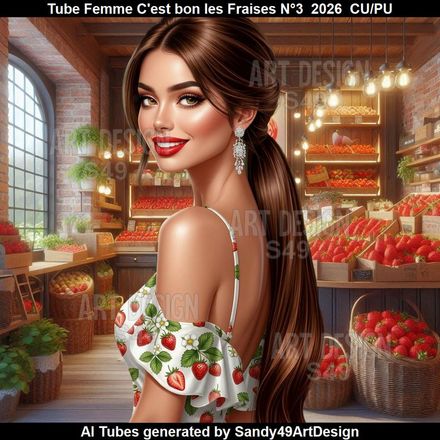 Tube Femme C'est bon les Fraises N°3  2026
