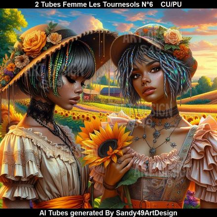 2 Tubes Femme Les Tournesols N°6