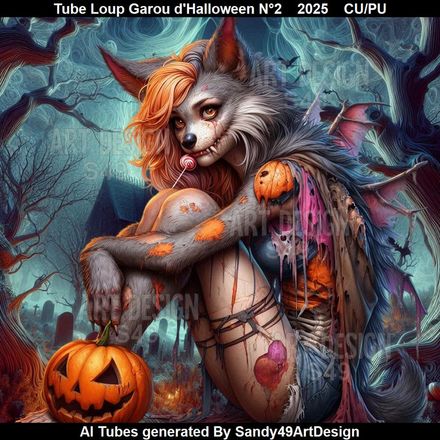 Tube Loup Garou d&#x27;Halloween N°2    2025