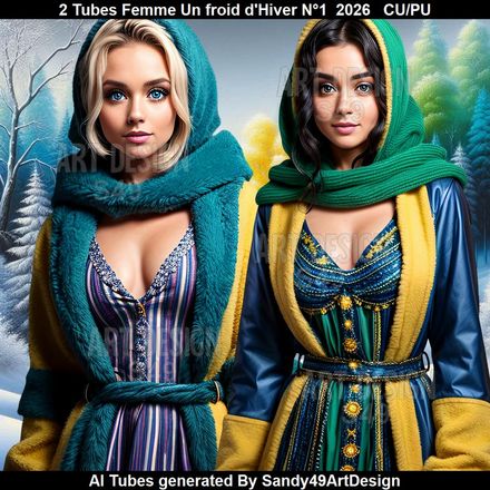 2 Tubes Femme Un Froid d'Hiver N°1  2026