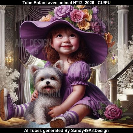 Tube Enfant avec animal N°12  2026