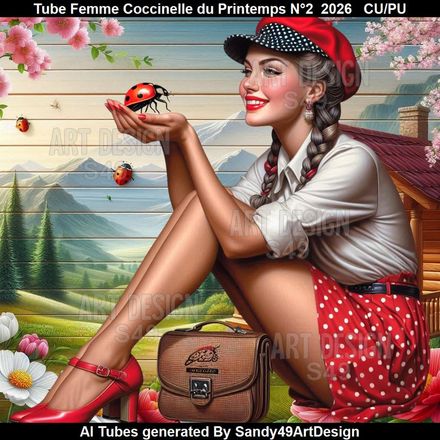 Tube Femme Coccinelle du Printemps N°2  2026