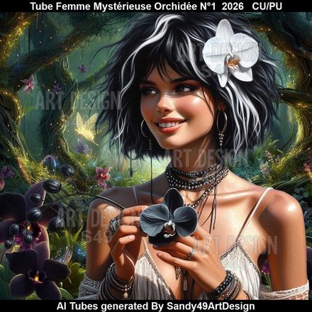 Tube Femme Mystérieuse Orchidée N°1  2026