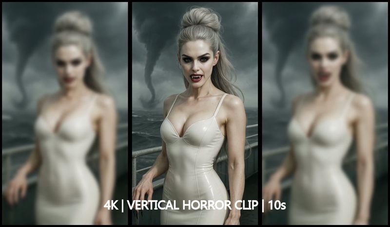 Vampire on Ferry with Twister – Dark Rituals Portrait (10s, 4K Vertical, 60fps)