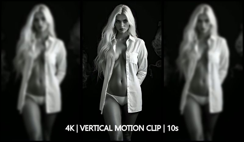 Heather – Retro Black &amp; White Motion Portrait (10s, 4K Vertical, 60fps)
