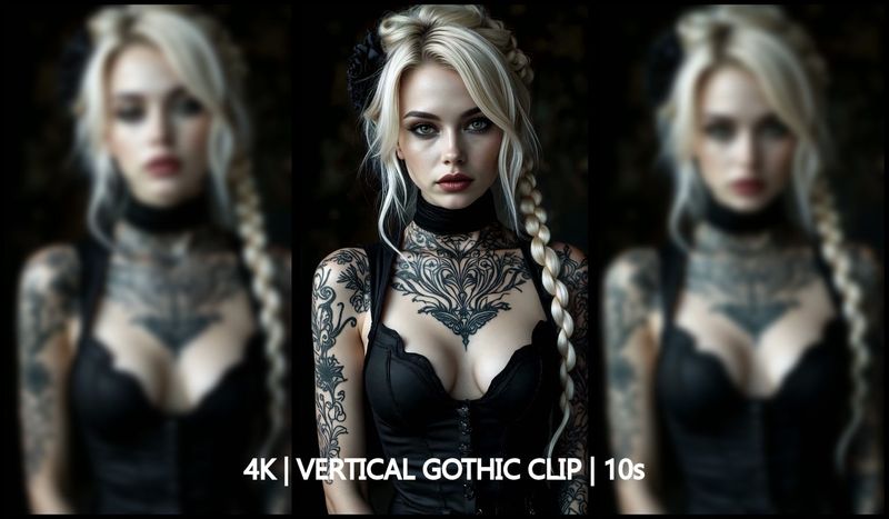 Beauty in the Shadows – Blonde Gothic Portrait (10s, 4K Vertical, 60fps)