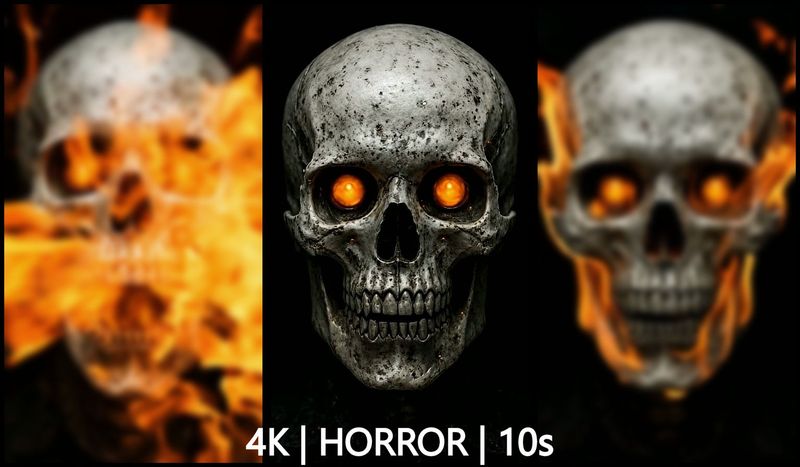 Horror Skulls Come Alive – 4K Seamless Video Pack (with Mobile Previews)