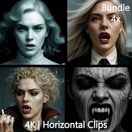 Fangs Getting Close4 Bundle (4x, 4K Horizontal, 30fps)