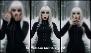 Snowbound Gothic Vampire – Teasing Outdoor Portrait (9s, 4K Vertical, 60fp