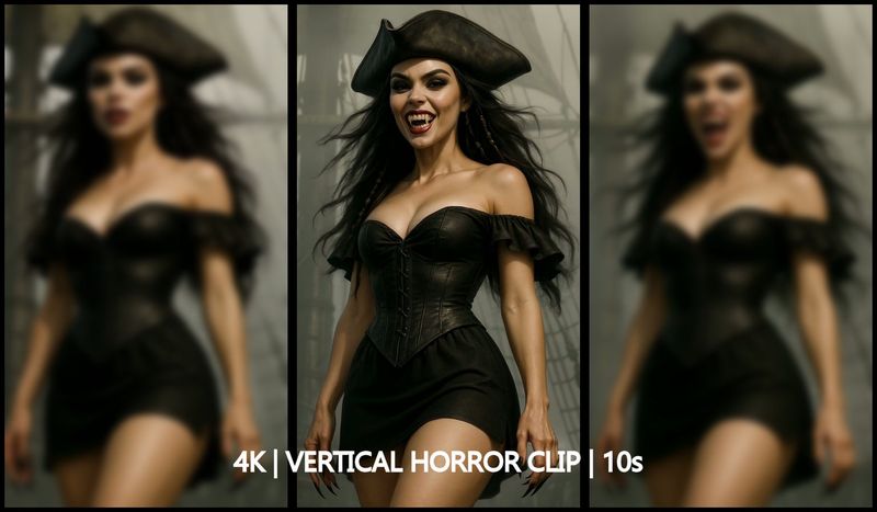 Pirate Vampire on Ship Deck – Dark Rituals Portrait (10s, 4K Vertical, 60fps)