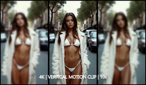 Fur Coat Walk – Modern Art Motion Portrait (10s, 4K Vertical, 60fps)