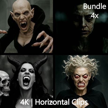Fangs Getting Close3 Bundle (4x, 4K Horizontal, 30fps)