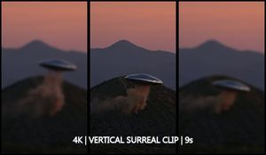 Classic UFO Takeoff – Dream Sketch Sci-Fi Scene (9s, 4K Vertical, 60fps)