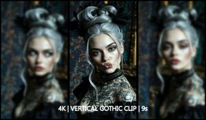 Beauty in the Shadows – Platinum-Haired Gothic Woman (9s, 4K Vertical, 60fps)