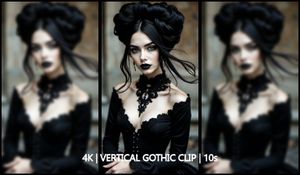 Black-Haired Gothic Woman – Cinematic Portrait (10s, 4K Vertical, 60fps)