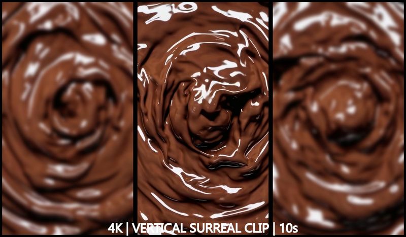 Endless Choco Pudding – Dream Sketch Motion Clip (10s, 4K Vertical, 60fps)