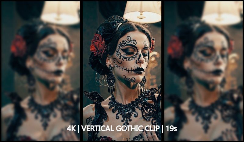 Gothic Mexico – Día de los Muertos Motion Portrait (19s, 4K Vertical, 60fps)