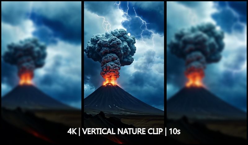Volcano Eruption – Cinematic Nature Motion Clip (10s, 4K Vertical, 60fps)