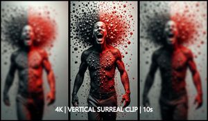 Exploding Man – Abstract Cube Burst (10s, 4K Vertical, 60fps)