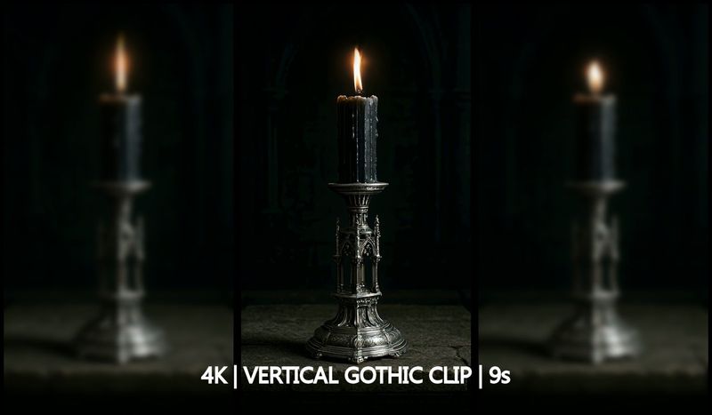 Endless Gothic Candle – Dark Motion Portrait (9s, 4K Vertical, 60fps)
