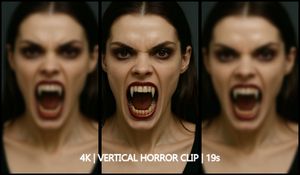 Open-Mouth Vampire – Dark Rituals Portrait (19s, 4K Vertical, 60fps)