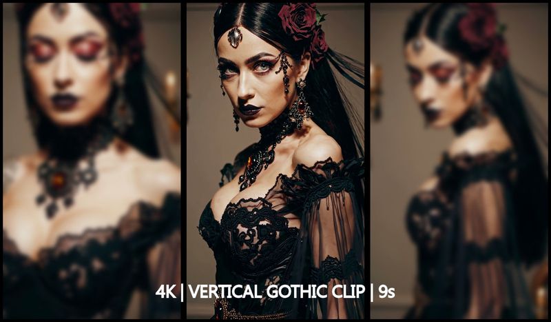 Majestic Gothic Model – Turning Portrait (9s, 4K Vertical, 60fps)
